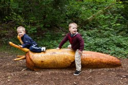 Andrew and Will ride a slug at Northwest Trek 1