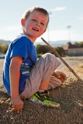 Andrew upon the gravel mountain