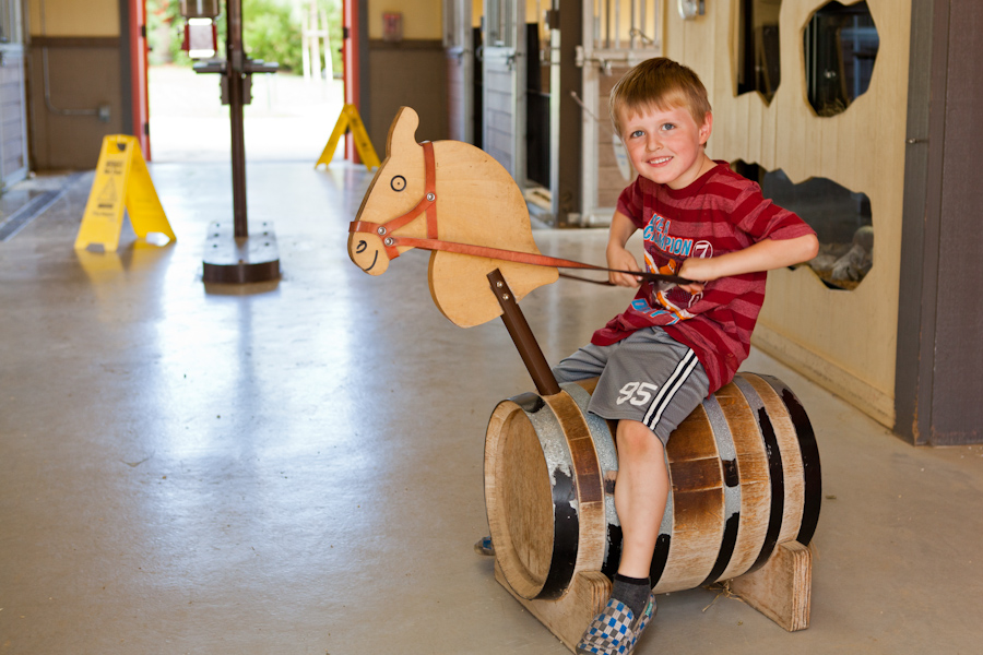 Will riding the barrel horse at Happy Hollow