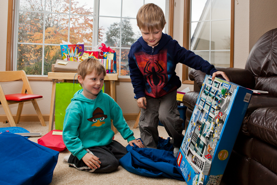 Will, Andrew and the Lego City Police Station