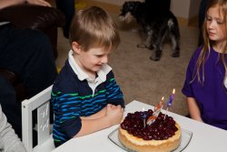 Andrew eyes his cake