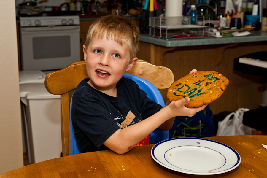 Andrew's Giant First Day of Kindergarten Cookie