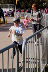 Andrew in the 200m kids race