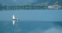 Picturesque boat on a lake