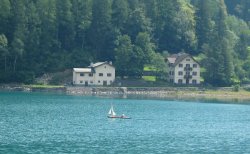 Picturesque boat on a lake