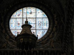 Stained glass window in the Duomo