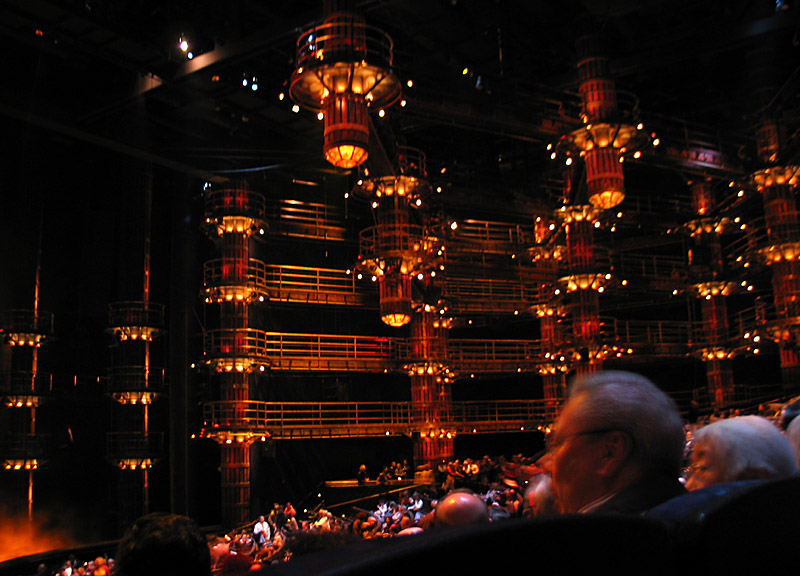 Scaffolding inside Ka theater