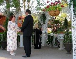 Laughing at the "be blessed by children" part of the vows