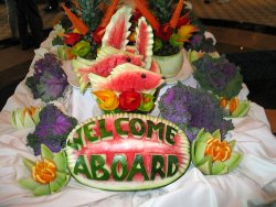 The welcome table at the buffet