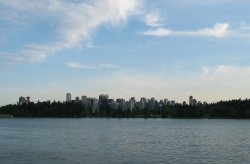 Stanley Park with Vancouver behind it