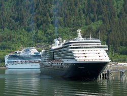 The Diamond Princess and Holland America Oosterdam