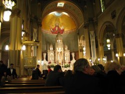 Inside the church