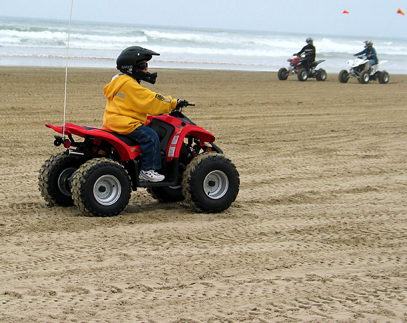 Some kid on a quad