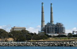 The natural gas plant across the street from the harbor