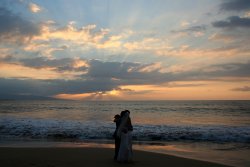 Cathy and Todd's wedding sunset from the beach at the Grand Wailea