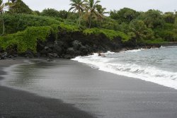 Black sand beach