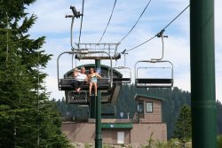 Scenic chair lift on Grouse Mountain