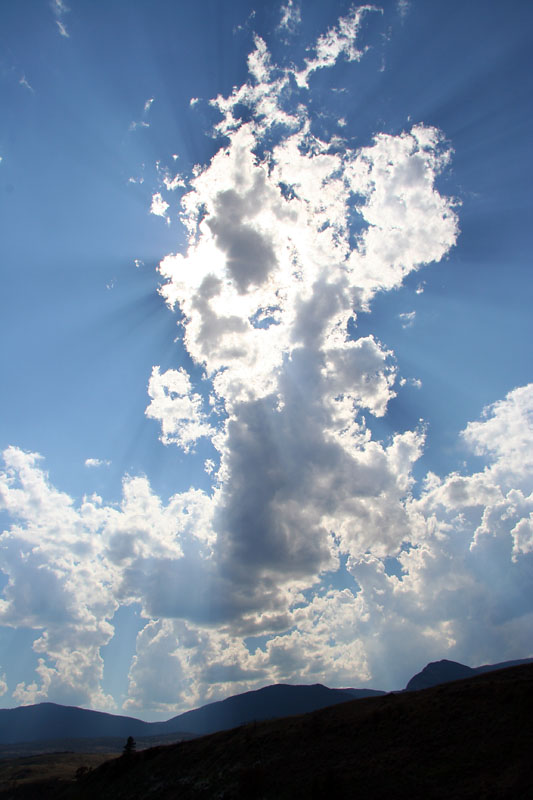 Sun rays from behind a cloud