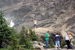 Tyler, random people, Jessie and Bekki at Takakkaw Falls