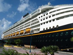 Ship docked in Nassau