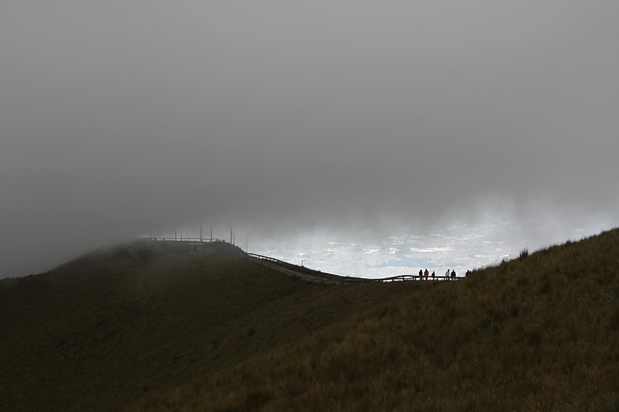 North Quito from 14,000+ feet, obscured by clouds