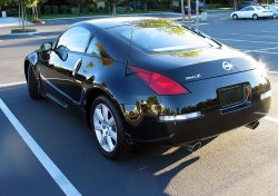 The second modification: Black license plate frame with black license plate.