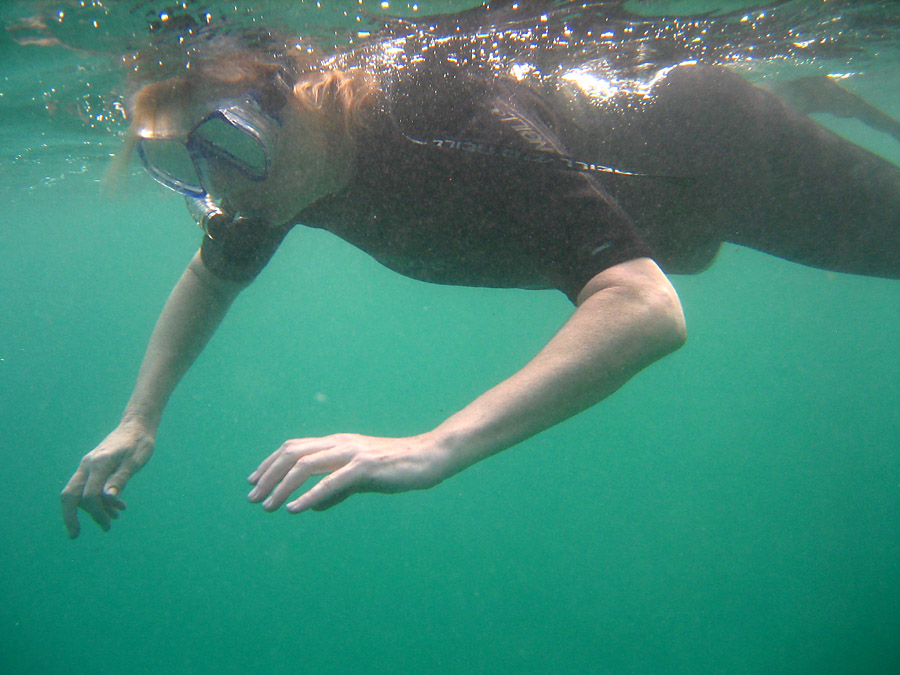 Joyce snorkeling