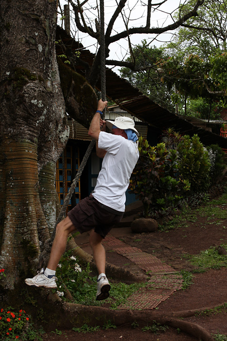 Rick attempts a rope ascent