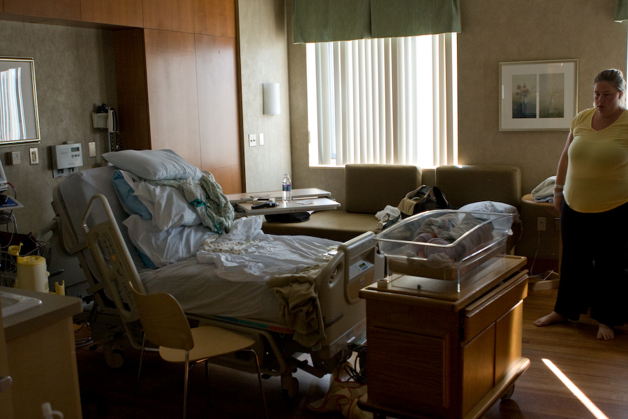 Our spacious hospital room, almost ready to leave