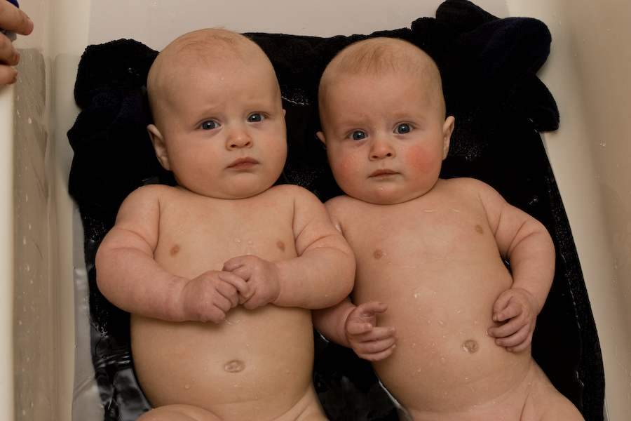 Bath time with Will and Andy