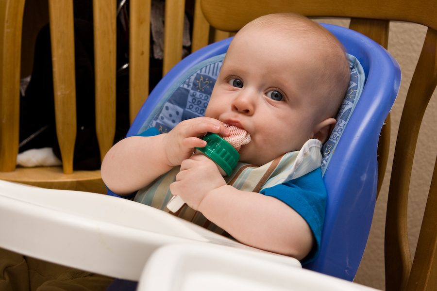 Andrew enjoying watermelon