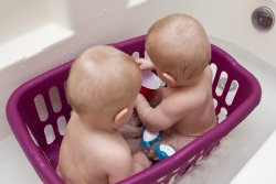 Andy and Will in the tub