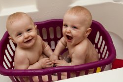 Andy and Will in the tub