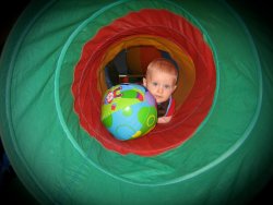 William in the tunnel at Gymboree