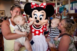 Aunt Jessie, Will, Andy and Grandma Kathy with Minnie Mouse