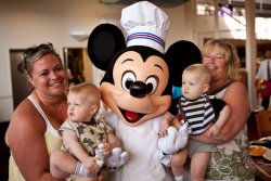 Aunt Jessie, Will, Andy and Grandma Kathy with Mickey Mouse