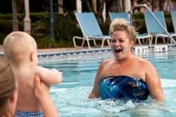 Aunt Jessie and Andy in the pool