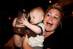 Will and Aunt Jessie getting hammered at the Biergarten