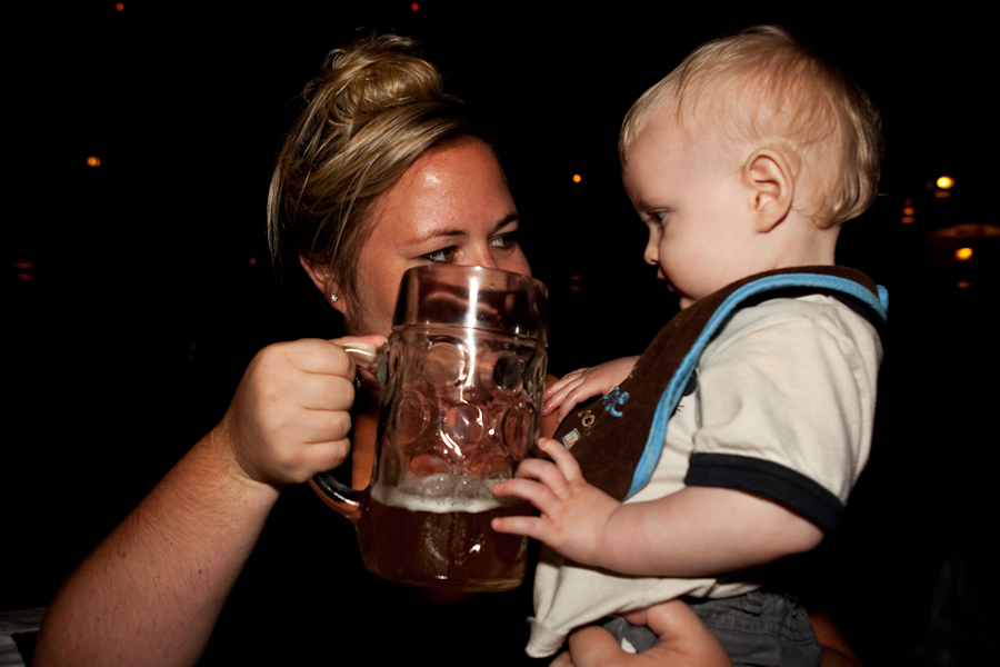 Aunt Jessie and Will getting hammered at the Biergarten