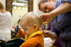 William getting his hair cut