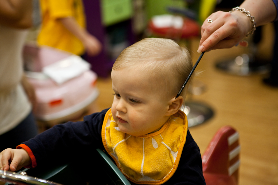 Andrew getting his hair cut