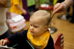 Andrew getting his hair cut