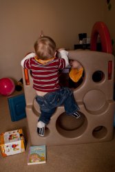 William scaling the wall