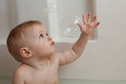 Andrew with bubbles