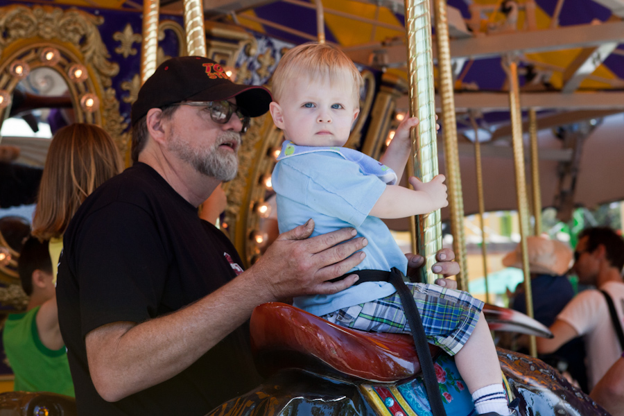 Andy riding the anteater with Grandpa Allen 4