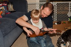 Scott schooling Andy on the art of shredding