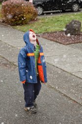 Mathieu eating snow