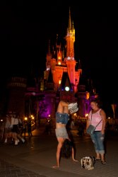 Tori's shenannigans in front of the Tokyo Disneyland castle