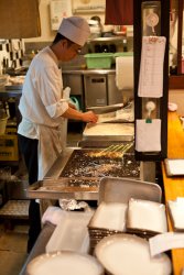 Tempura cook cooking tempura