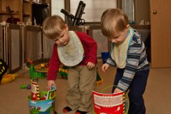 Will and Andrew find their easter baskets